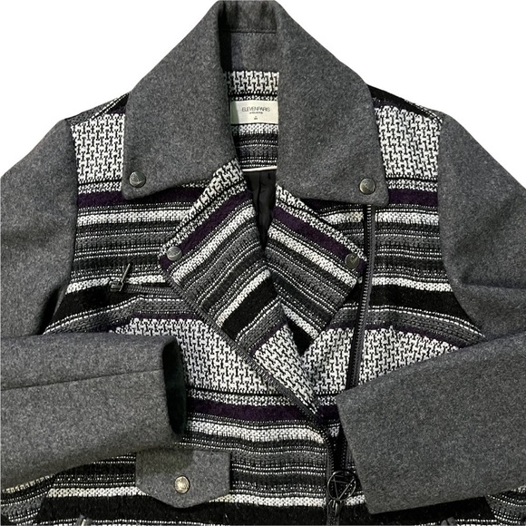 Eleven Paris Teofil Tweed Striped Moto Jacket, Asymmetrical Zip, Relaxed Fit XS - Picture 3 of 15